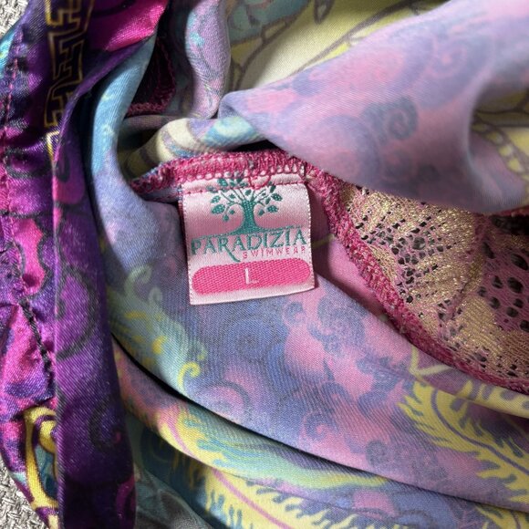 Womens Size L Silky Dragon Print Lingerie Racer Back Lace Trim Cami & Shorts Set - Picture 15 of 15